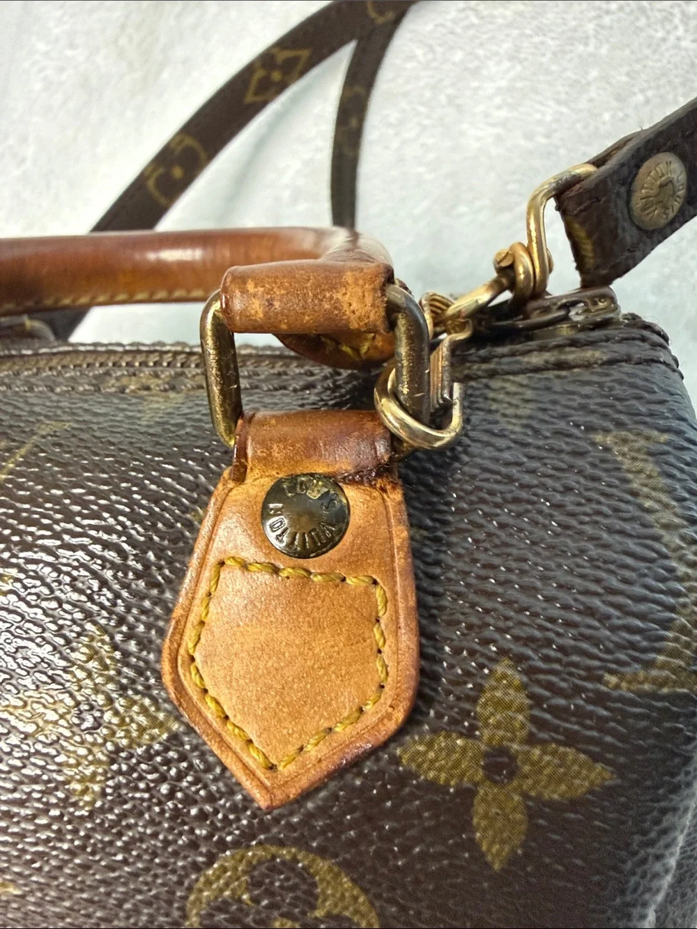 Louis Vuitton Mini Speedy Satchel and Authentic Louis Vuitton strap